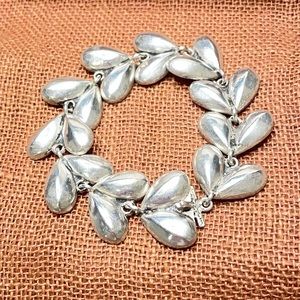 TAXCO Link Hearts Sterling Silver Bracelet